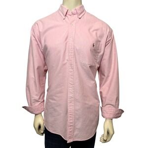 Ralph Lauren Blake Mens Large Pink Oxford Button Down Shirt Long Sleeve Cotton